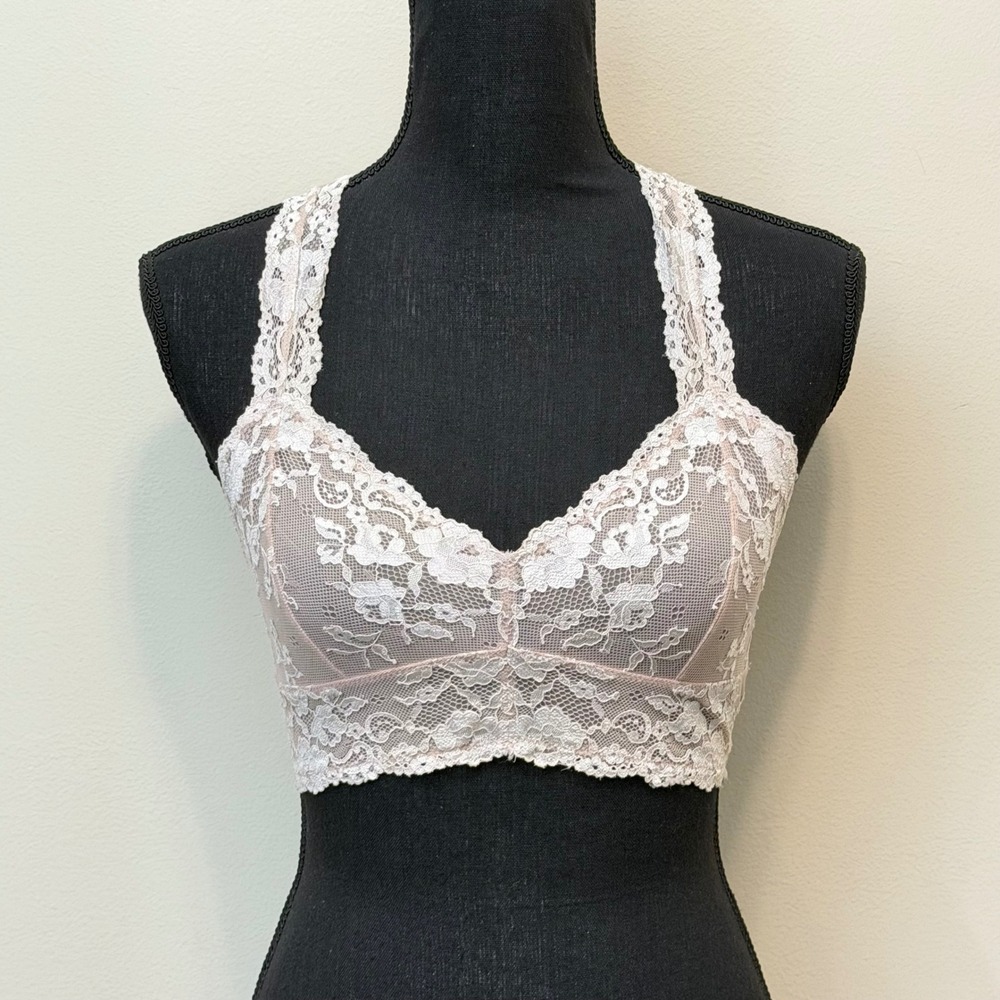 Intimately Free People Lace Halter Bralette Pink Nude Racerback Women S Feminine